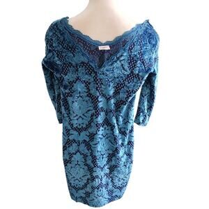 Intimately free people bodycon mini dress burnout velvet small